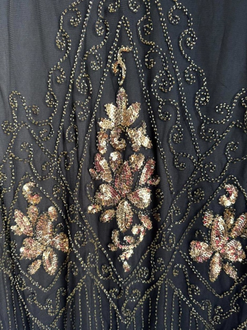 Babeyond Elegant Black and Gold Fringe Dress Fashion classic - Picture 7 of 11